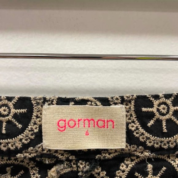 GORMAN Eyes To The Sun Black Embroidered Cotton High Waisted Office Pants - Picture 8 of 10